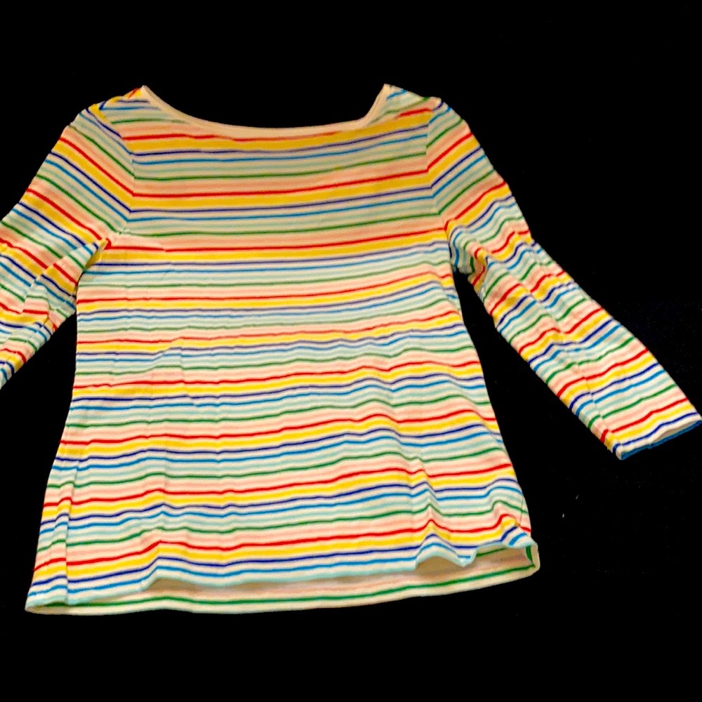 Rainbow striped 3/4 tee